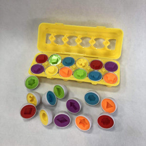 Planet Gates 6/12PCS Montessori Smart Eggs In Cup Education Early Learning Geometric Shape Math Alphabet Puzzle Sorter Game Baby Toy Children