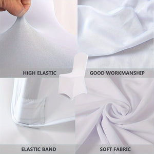 Planet Gates 6/12pcs Spandex Restaurant Banquet Chair Cover Suitable For Living Room And Dining Room Universal Elastic Chair Slipcover Chair Protector Suitable For Weddings, Banquets, Birthdays, And Parties (White, Black)
