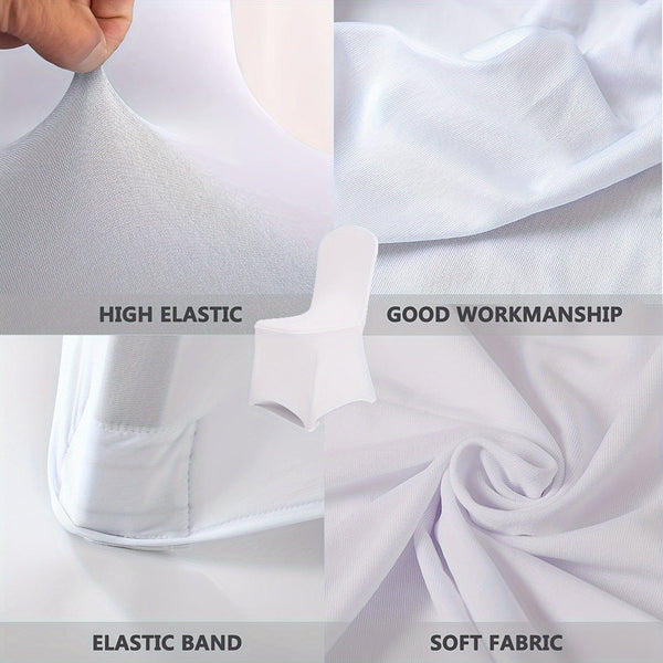 Planet Gates 6/12pcs Spandex Restaurant Banquet Chair Cover Suitable For Living Room And Dining Room Universal Elastic Chair Slipcover Chair Protector Suitable For Weddings, Banquets, Birthdays, And Parties (White, Black)