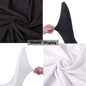 Planet Gates 6/12pcs Spandex Restaurant Banquet Chair Cover Suitable For Living Room And Dining Room Universal Elastic Chair Slipcover Chair Protector Suitable For Weddings, Banquets, Birthdays, And Parties (White, Black)