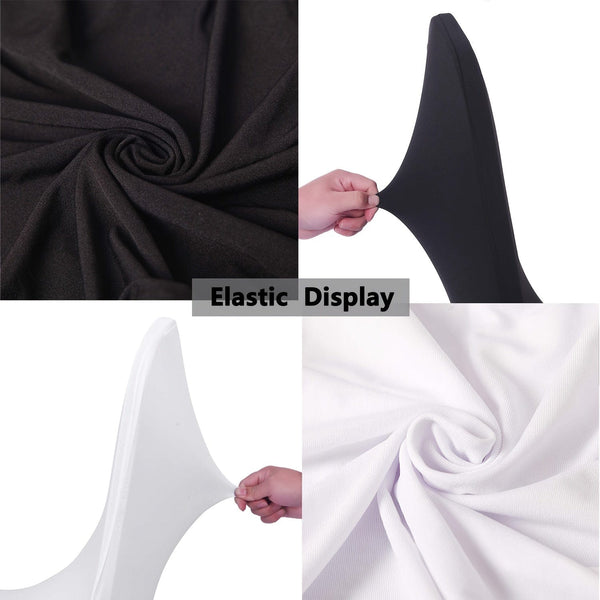 Planet Gates 6/12pcs Spandex Restaurant Banquet Chair Cover Suitable For Living Room And Dining Room Universal Elastic Chair Slipcover Chair Protector Suitable For Weddings, Banquets, Birthdays, And Parties (White, Black)