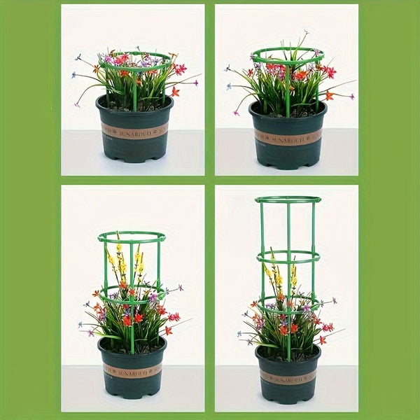 Planet Gates 6/18/30pcs Plant Support Stake, Plant Support Ring With Twist Strap, Flower Holder Bracket Splicable Flower Bracket Support Ring Support Rod Indoor Plant Flower Holder Balcony Chandelier Climbing Rattan Rack Pot