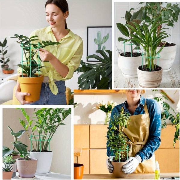 Planet Gates 6/18/30pcs Plant Support Stake, Plant Support Ring With Twist Strap, Flower Holder Bracket Splicable Flower Bracket Support Ring Support Rod Indoor Plant Flower Holder Balcony Chandelier Climbing Rattan Rack Pot