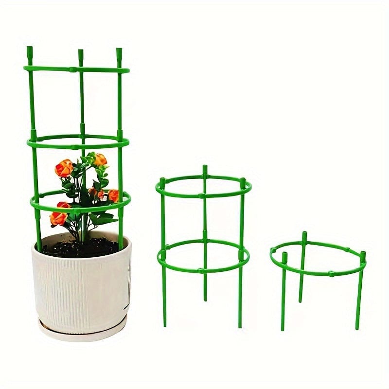 Planet Gates 6/18/30pcs Plant Support Stake, Plant Support Ring With Twist Strap, Flower Holder Bracket Splicable Flower Bracket Support Ring Support Rod Indoor Plant Flower Holder Balcony Chandelier Climbing Rattan Rack Pot