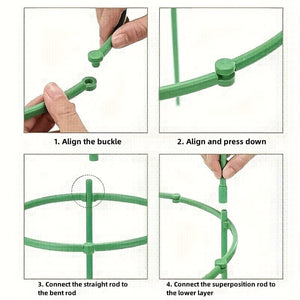 Planet Gates 6/18/30pcs Plant Support Stake, Plant Support Ring With Twist Strap, Flower Holder Bracket Splicable Flower Bracket Support Ring Support Rod Indoor Plant Flower Holder Balcony Chandelier Climbing Rattan Rack Pot