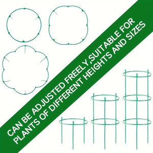 Planet Gates 6/18/30pcs Plant Support Stake, Plant Support Ring With Twist Strap, Flower Holder Bracket Splicable Flower Bracket Support Ring Support Rod Indoor Plant Flower Holder Balcony Chandelier Climbing Rattan Rack Pot