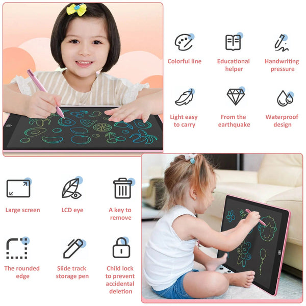 Planet Gates 6.5/8.5/10/12/16/19In LCD Drawing Board Writing Tablet Digit Magic Blackboard Art Painting Tool Kids Toy Brain Game Child's Gift