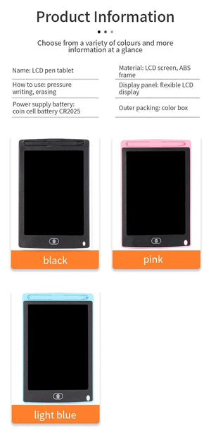 Planet Gates 6.5/8.5/10/12 inch LCD Writing Tablet Drawing Board Montessori Educational Toys for Children Drawing Toys for Kids Boys Gifts