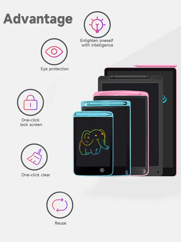 Planet Gates 6.5/8.5/10/12 inch LCD Writing Tablet Drawing Board Montessori Educational Toys for Children Drawing Toys for Kids Boys Gifts