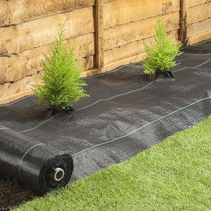 Planet Gates 6.56x6.56ft 1 Roll Agricultural Weed Control Mulch, Black Plastic Weed Barrier Mat, Ground Cover 6.56×6.56 Ft