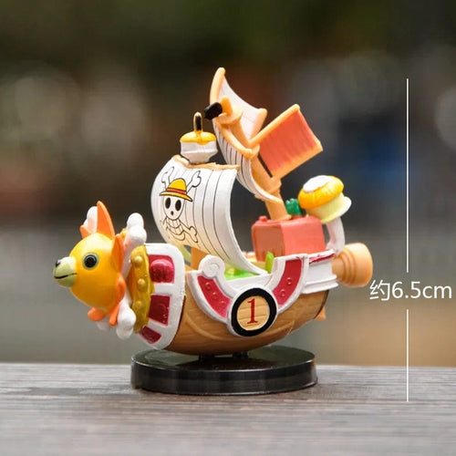 Planet Gates 6.5cm One Piece Ship Figure Luffy Model Toy Peripheral Super Cute Mini Boat Zoro Assembled Model One Piece Ship Kid Birthday Gift