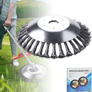 Planet Gates 6/8 Inch Upgrade Weed Brush Cutter Head Lawn Mower Universal Grass Trimmer Head Steel Wire Wheel Brush Disc Garden Trimmer Heads