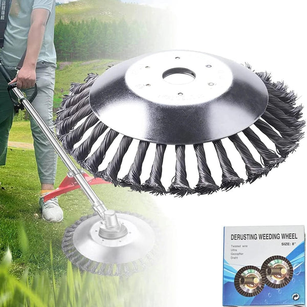 Planet Gates 6/8 Inch Upgrade Weed Brush Cutter Head Lawn Mower Universal Grass Trimmer Head Steel Wire Wheel Brush Disc Garden Trimmer Heads