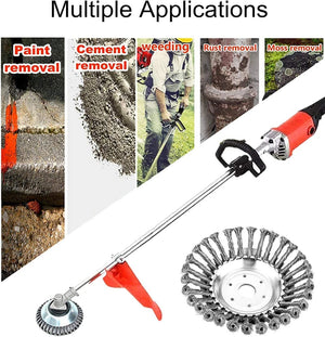 Planet Gates 6/8 Inch Upgrade Weed Brush Cutter Head Lawn Mower Universal Grass Trimmer Head Steel Wire Wheel Brush Disc Garden Trimmer Heads