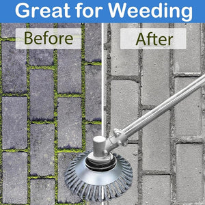 Planet Gates 6/8 Inch Upgrade Weed Brush Cutter Head Lawn Mower Universal Grass Trimmer Head Steel Wire Wheel Brush Disc Garden Trimmer Heads