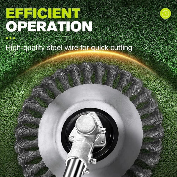 Planet Gates 6/8 Inch Upgrade Weed Brush Cutter Head Lawn Mower Universal Grass Trimmer Head Steel Wire Wheel Brush Disc Garden Trimmer Heads