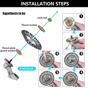 Planet Gates 6/8 Inch Upgrade Weed Brush Cutter Head Lawn Mower Universal Grass Trimmer Head Steel Wire Wheel Brush Disc Garden Trimmer Heads