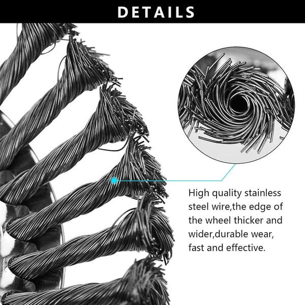 Planet Gates 6/8 Inch Upgrade Weed Brush Cutter Head Lawn Mower Universal Grass Trimmer Head Steel Wire Wheel Brush Disc Garden Trimmer Heads