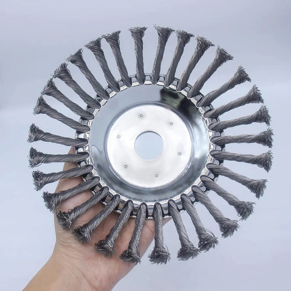 Planet Gates 6/8 Inch Upgrade Weed Brush Cutter Head Lawn Mower Universal Grass Trimmer Head Steel Wire Wheel Brush Disc Garden Trimmer Heads
