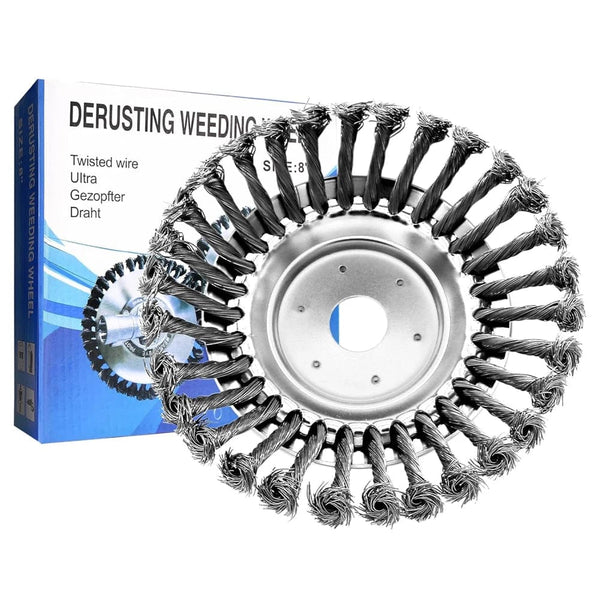 Planet Gates 6/8 Inch Upgrade Weed Brush Cutter Head Lawn Mower Universal Grass Trimmer Head Steel Wire Wheel Brush Disc Garden Trimmer Heads