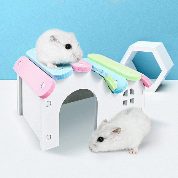 Planet Gates 6-A Pet Hamster Toys Wooden Rainbow Bridge Seesaw Swing Toys Small Animal Activity Climb Toy DIY Hamster Cage Accessories