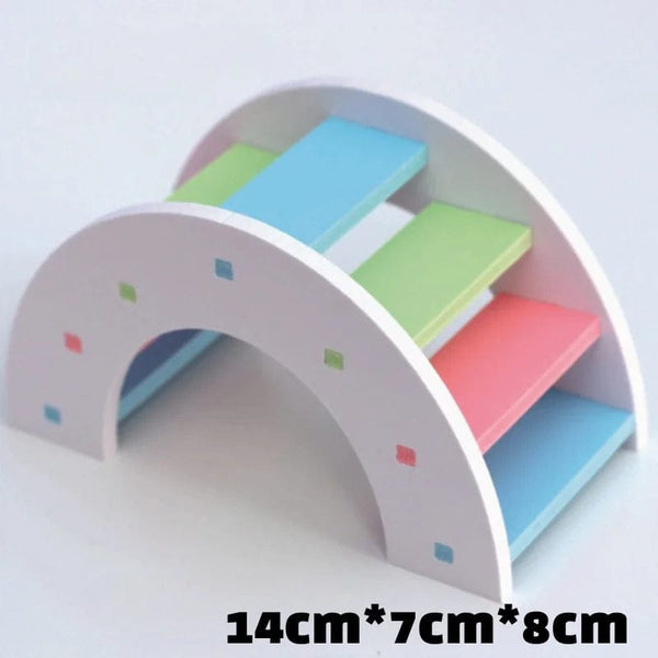 Planet Gates 6-A Pet Hamster Toys Wooden Rainbow Bridge Seesaw Swing Toys Small Animal Activity Climb Toy DIY Hamster Cage Accessories