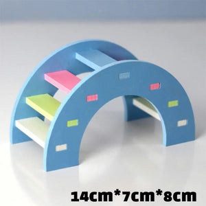 Planet Gates 6-A Pet Hamster Toys Wooden Rainbow Bridge Seesaw Swing Toys Small Animal Activity Climb Toy DIY Hamster Cage Accessories