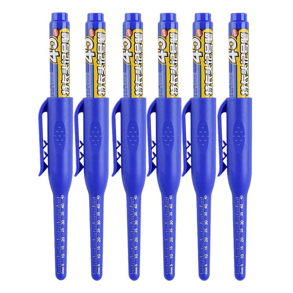 Planet Gates 6 Blue 1/3/6pcs 45mm Multi-purpose Long Head Markers Pen Deep Hole Marker Pens for Woodworking Tile Decoration Red/Black/Blue Ink