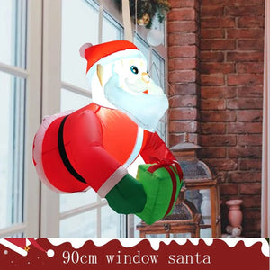 Planet Gates 6 FT Tall Christmas Inflatable Hanging Santa Santa with Gift Bag Decorations Blow Up Climbing Santa with LED Lights Outdoor Toys