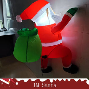Planet Gates 6 FT Tall Christmas Inflatable Hanging Santa Santa with Gift Bag Decorations Blow Up Climbing Santa with LED Lights Outdoor Toys