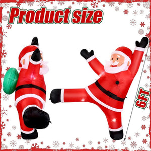 Planet Gates 6 FT Tall Christmas Inflatable Hanging Santa Santa with Gift Bag Decorations Blow Up Climbing Santa with LED Lights Outdoor Toys