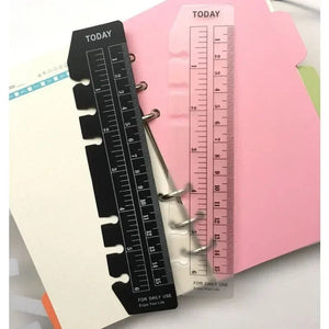 Planet Gates 6 Hole A5 A6 A7 Bookmark Straight Ruler Children Math Drafting Drawing Ruler Clear Flexible Dividing Ruler