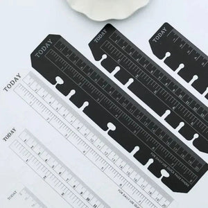 Planet Gates 6 Hole A5 A6 A7 Bookmark Straight Ruler Children Math Drafting Drawing Ruler Clear Flexible Dividing Ruler