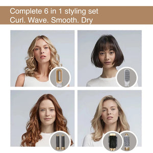 Planet Gates 6 in 1 Hair Dryer For Hair With Curling Iron Hair Straightener With Hair Brush Hairdryer For Hair Dryer Hair 6 in 1 Multi Styler