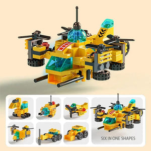 Planet Gates 6 in 1 Kids Bricks Toys Vehicle Shapes Aviation Spaceport Model Building Blocks Construction Baby Intelligence Development Gift