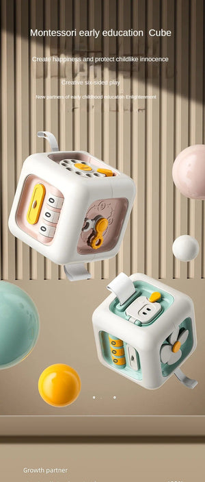 Planet Gates 6 in 1 Montessori Educational Toys Sensory Busy Board Baby Practice Skills Drawer Cube Fidget Educational Toys for Girl Boy