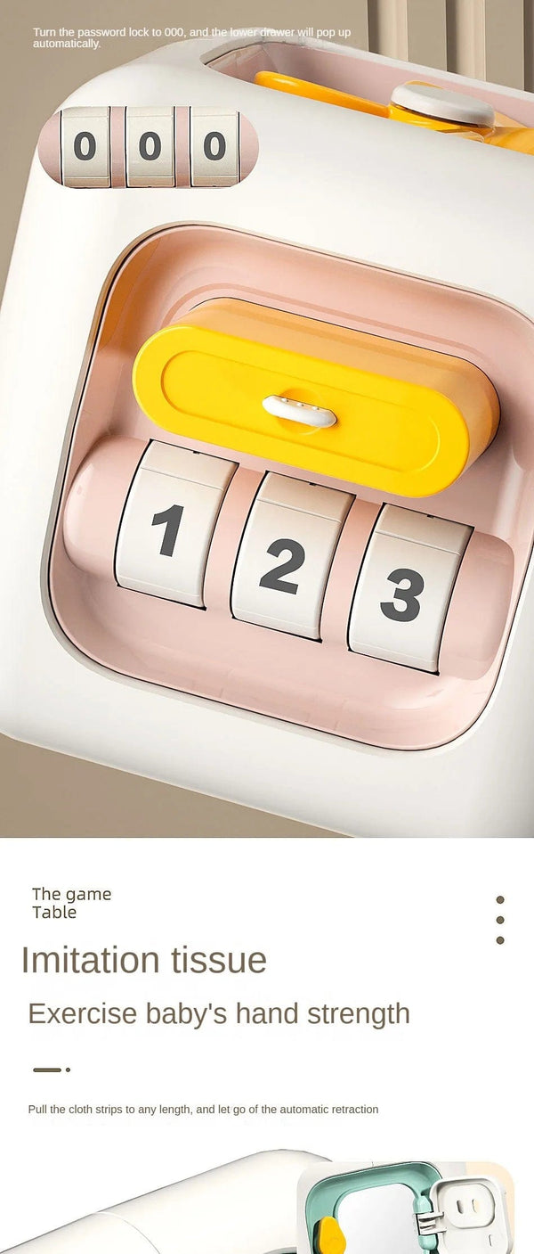 Planet Gates 6 in 1 Montessori Educational Toys Sensory Busy Board Baby Practice Skills Drawer Cube Fidget Educational Toys for Girl Boy