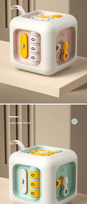 Planet Gates 6 in 1 Montessori Educational Toys Sensory Busy Board Baby Practice Skills Drawer Cube Fidget Educational Toys for Girl Boy