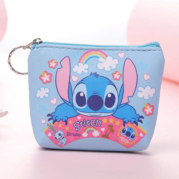 Planet Gates 6 New Disney Stitch Coin Purse Cartoon Anime Pu Key Case Coin Storage Bag Children Wallet Mini Clutch Christmare Gifts for Kids