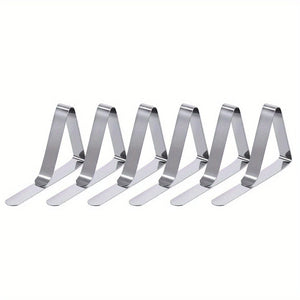 Planet Gates 6 Pack Long Tablecloth Clips 6/12/18/24/30pcs Tablecloth Clips, Heavy Duty Picnic Table Clips, Stainless Steel Table Cloth Cover Clamps, Table Cloth Holders Ideal For Restaurant Picnics Marquees Weddings Graduation Party