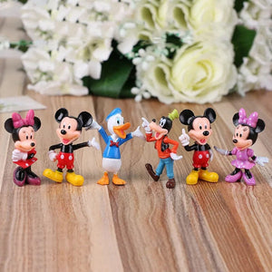 Planet Gates 6 pcs 6pcs/set Disney Figures Mickey Mouse Minnie Mouse Birthday Party Cake Decoration PVC Anime Figures Kids Toys