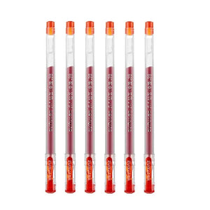 Planet Gates 6 Pcs/Set 0.38mm Large-capacity Ink Diamond Tip Gel Pen Black/Blue/Red Refill Exam Signing Writing School Office Supplies