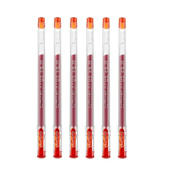 Planet Gates 6 Pcs/Set 0.38mm Large-capacity Ink Diamond Tip Gel Pen Black/Blue/Red Refill Exam Signing Writing School Office Supplies