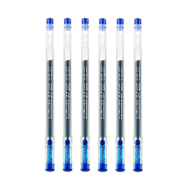 Planet Gates 6 Pcs/Set 0.38mm Large-capacity Ink Diamond Tip Gel Pen Black/Blue/Red Refill Exam Signing Writing School Office Supplies