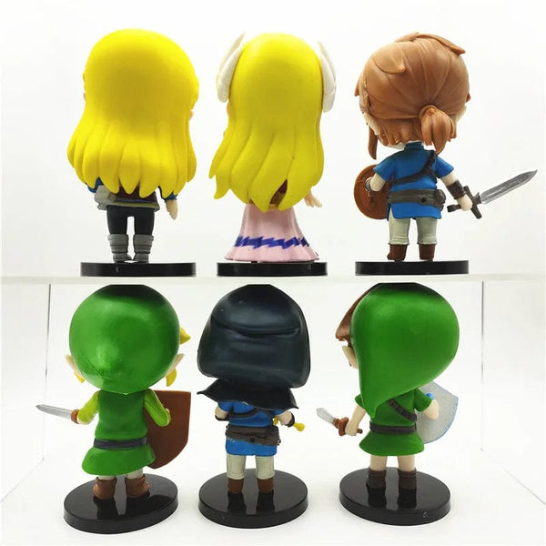 Planet Gates 6 Pcs The Legend of Zelda 6 Pcs/Set 10cm Q Version Link Princess Zelda Figure Game Decoration Anime Ornaments Model Collection Dolls