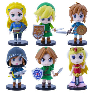 Planet Gates 6 Pcs The Legend of Zelda 6 Pcs/Set 10cm Q Version Link Princess Zelda Figure Game Decoration Anime Ornaments Model Collection Dolls