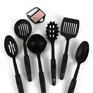 Planet Gates 6 Pieces 6pcs, Kitchen Utensils Set, Including Ladle, Spoon, Slotted Spoons, Spatula, Slotted Turner, Spaghetti Server, PC Plastic Kitchenware Set, Kitchen Gadgets, Kitchen Accessories, Home Kitchen Items