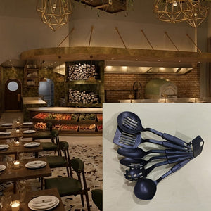 Planet Gates 6 Pieces 6pcs, Kitchen Utensils Set, Including Ladle, Spoon, Slotted Spoons, Spatula, Slotted Turner, Spaghetti Server, PC Plastic Kitchenware Set, Kitchen Gadgets, Kitchen Accessories, Home Kitchen Items