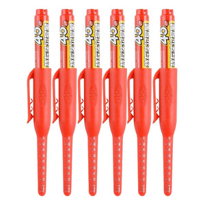 Planet Gates 6 Red 1/3/6pcs 45mm Multi-purpose Long Head Markers Pen Deep Hole Marker Pens for Woodworking Tile Decoration Red/Black/Blue Ink