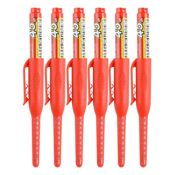 Planet Gates 6 Red 1/3/6pcs 45mm Multi-purpose Long Head Markers Pen Deep Hole Marker Pens for Woodworking Tile Decoration Red/Black/Blue Ink